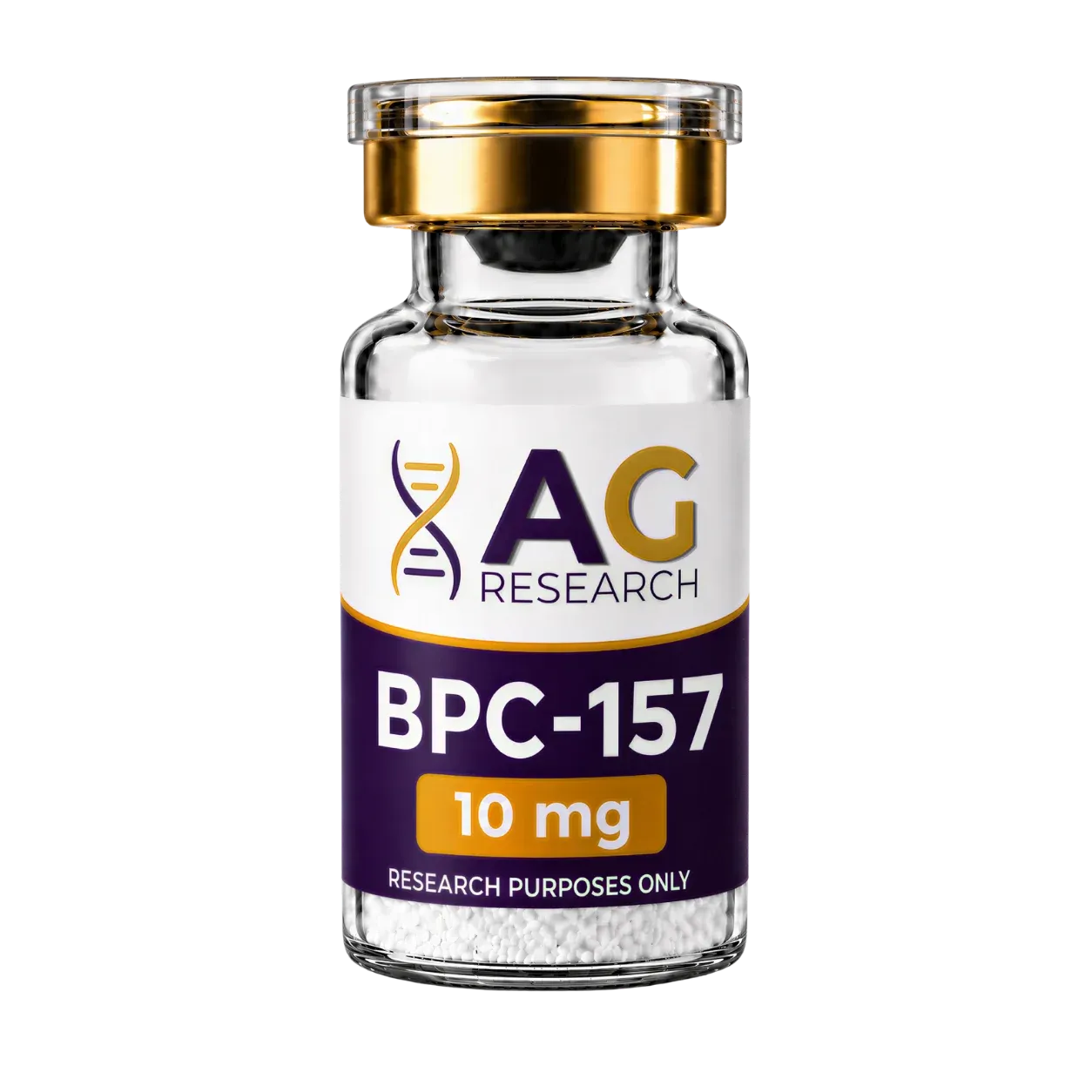 Certificate of analysis for BPC-157 from Alchemy Gold Research, issued by Janoshik Labs — Vial photo