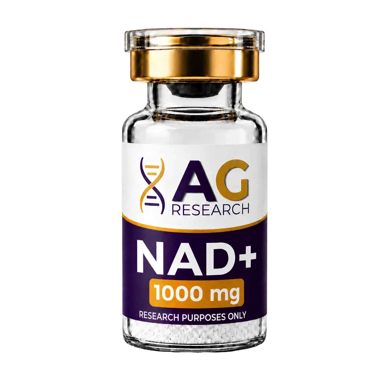 Certificate of analysis for NAD+ from Alchemy Gold Research, issued by Janoshik Labs — Vial photo